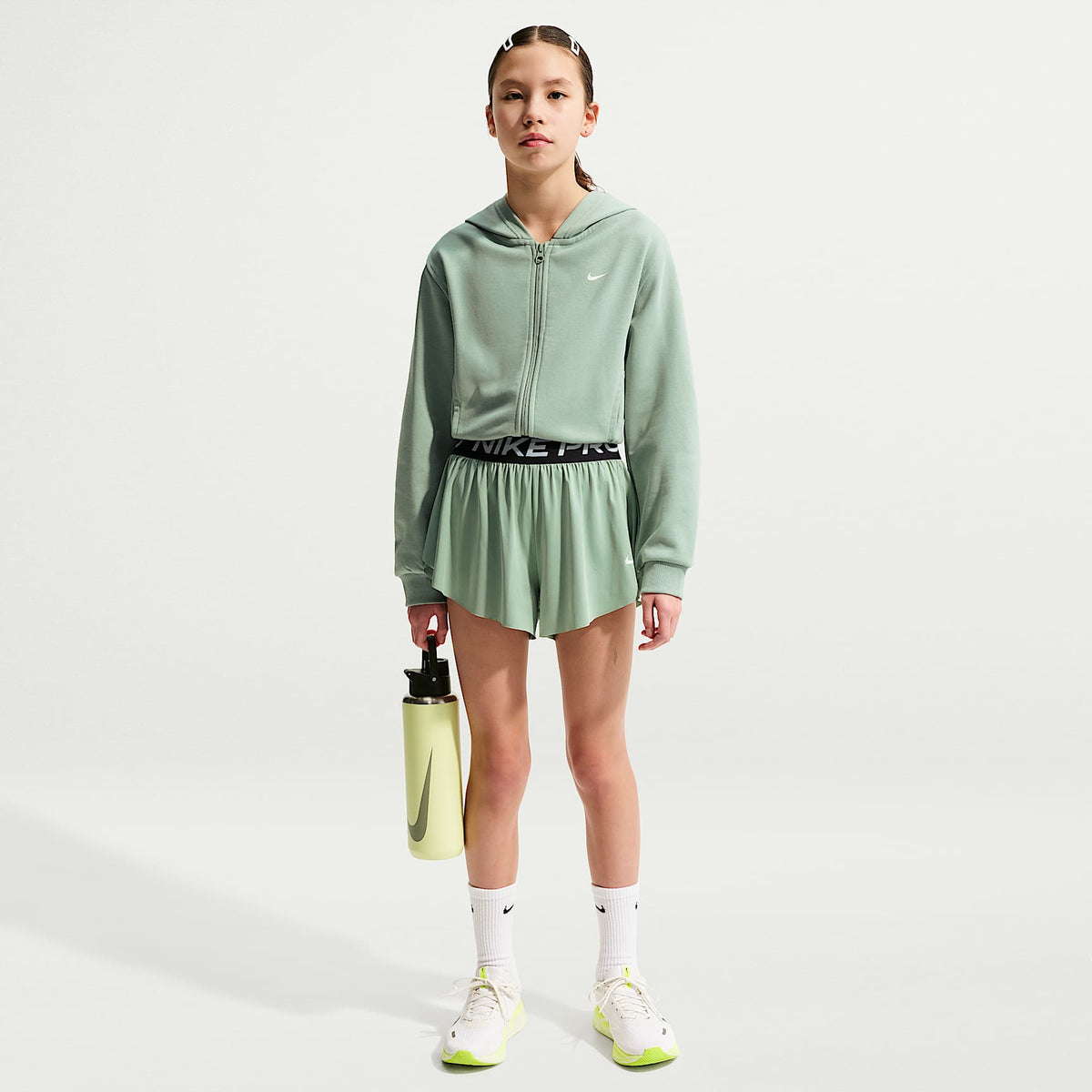 Shorts Dri-FIT 2 en 1 para niña talla grande Nike Pro – Vapor/Negro/Blanco – vista 1