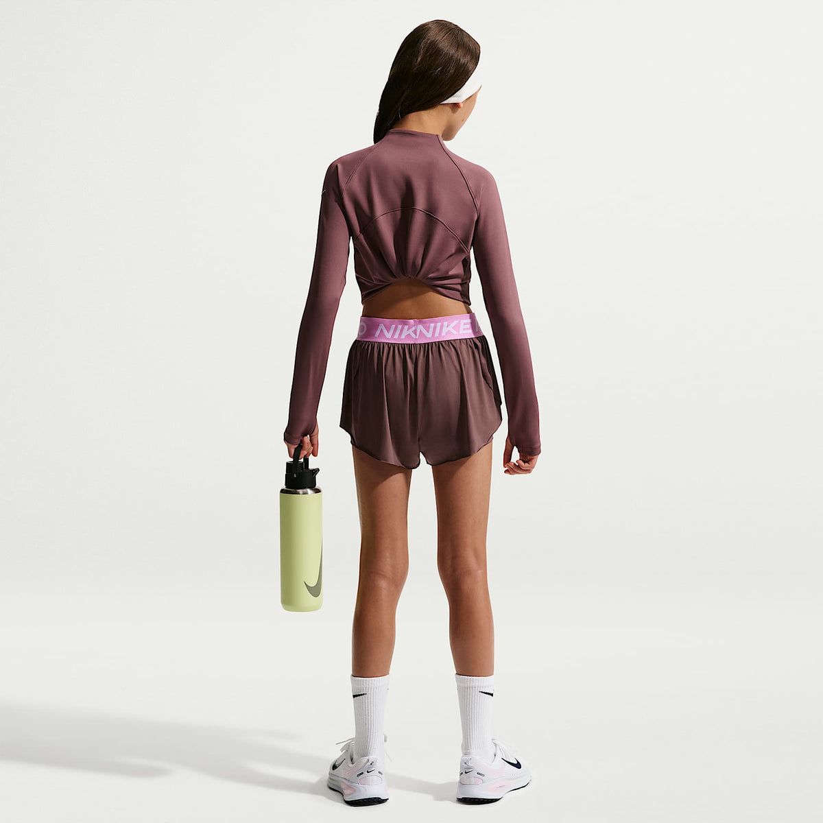 Shorts Dri-FIT 2 en 1 para niña talla grande Nike Pro – Tatuaje/Magenta claro/Blanco – vista 5
