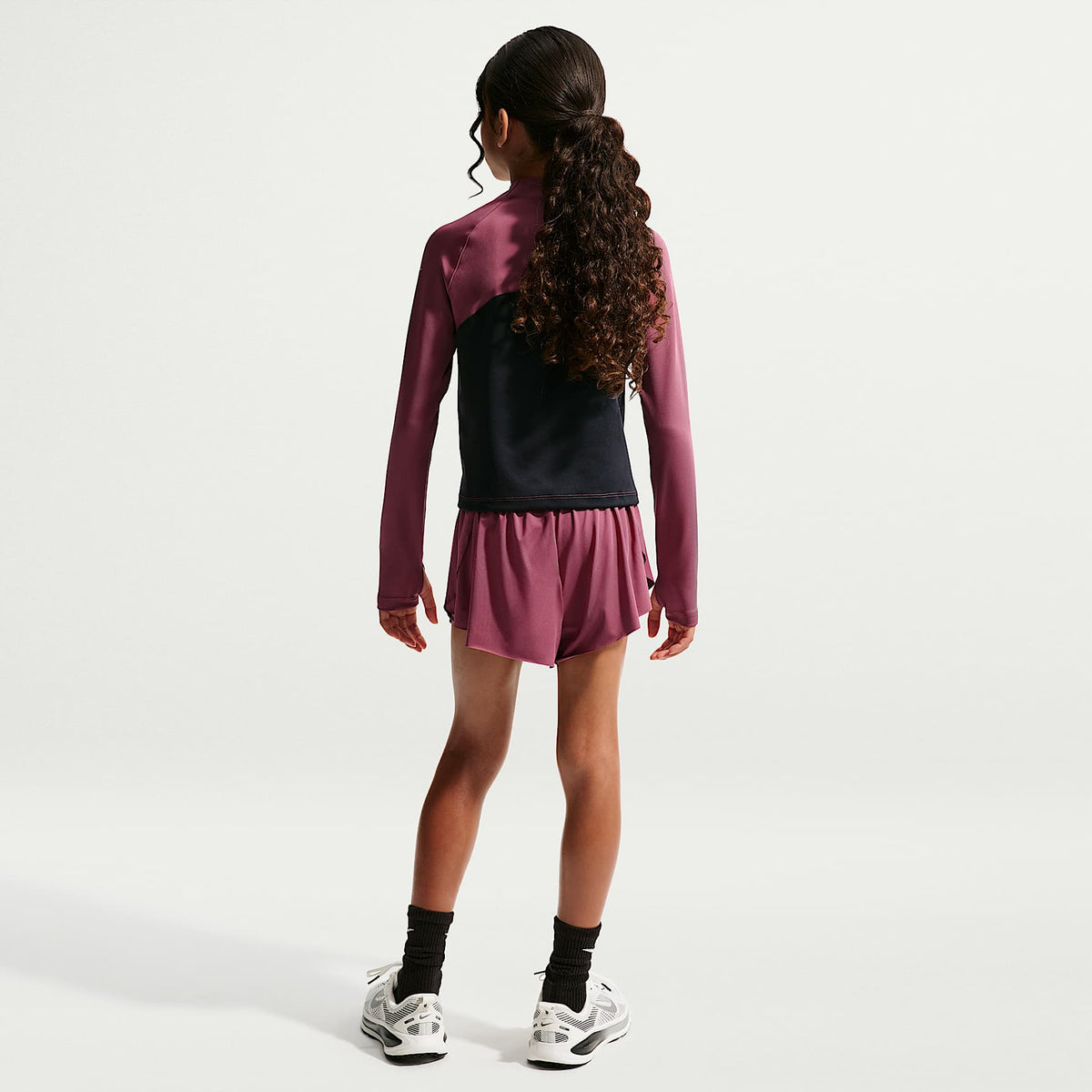 Shorts Dri-FIT 2 en 1 para niña talla grande Nike Pro – Rosa humo/Negro/Blanco – vista 5