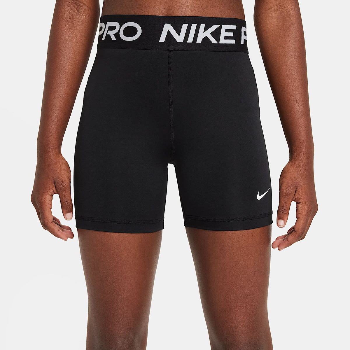 Shorts para niña Nike Pro – Negro/Blanco – vista 2