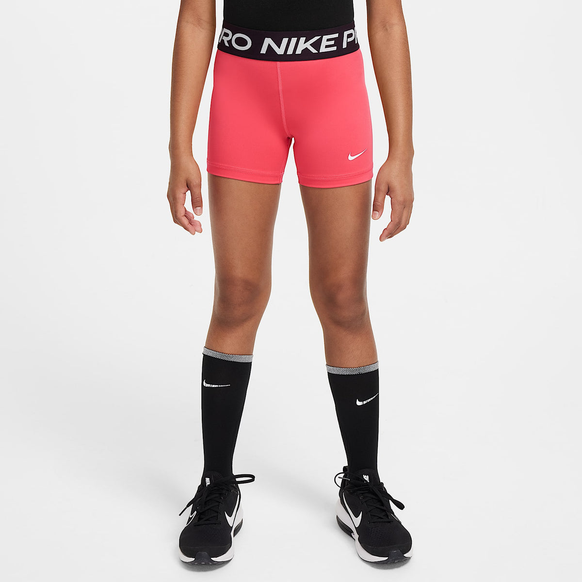 Shorts para niña Nike Pro – Rosa margarita/Blanco – vista 1