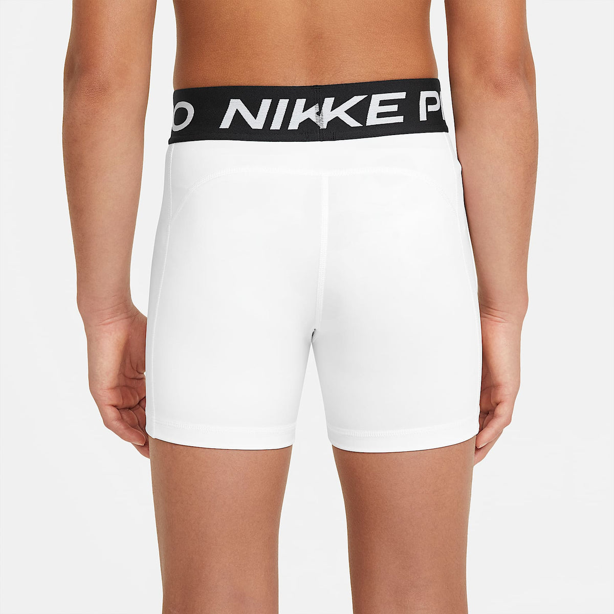 Shorts para niña Nike Pro – Blanco/Platino puro – vista 3