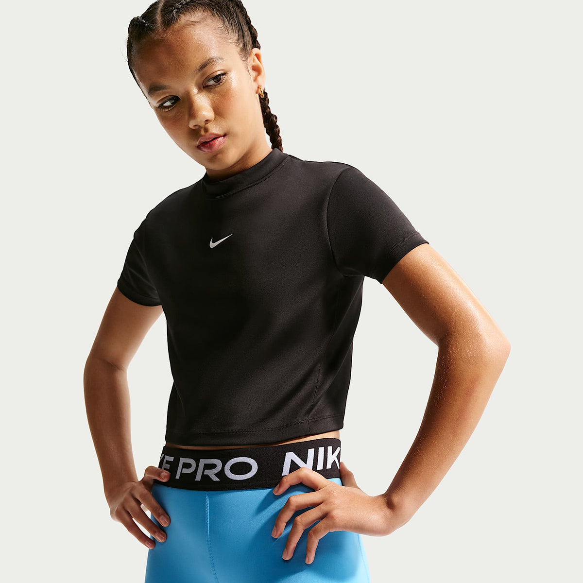 Shorts para niña Nike Pro – Azul fútbol/Blanco – vista 4