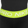 Shorts para niña Nike Pro – Negro/Volt/Blanco – vista 4