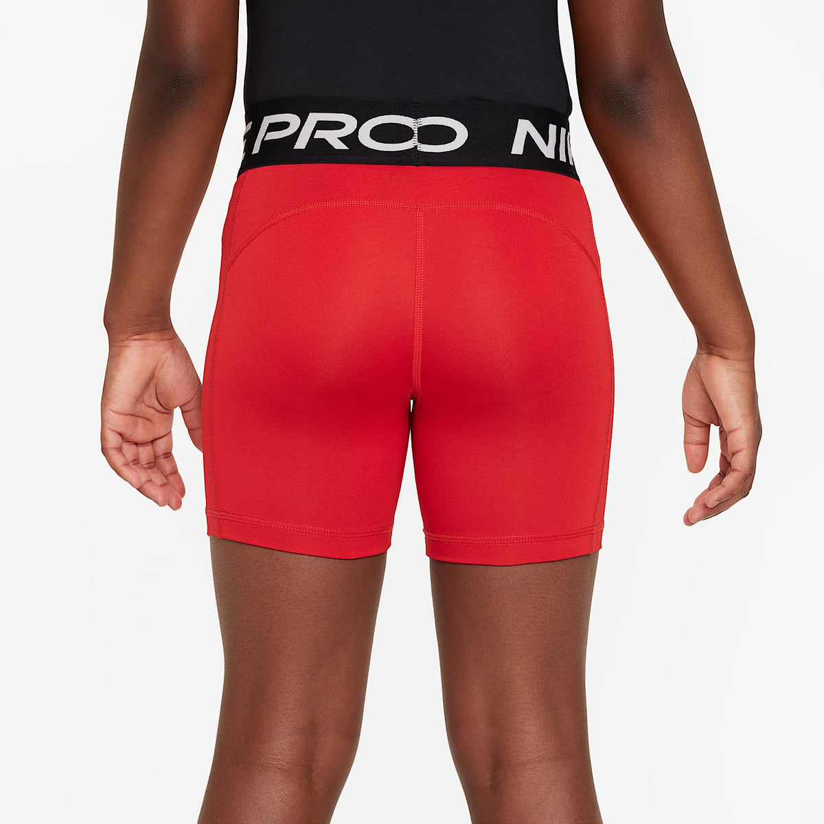 Shorts Dri-FIT de 13 cm para niña talla grande Nike Pro – Rojo universitario/Blanco – vista 3