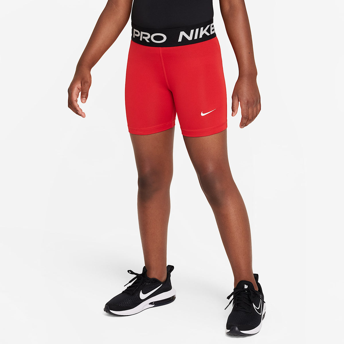 Shorts Dri-FIT de 13 cm para niña talla grande Nike Pro – Rojo universitario/Blanco – vista 1