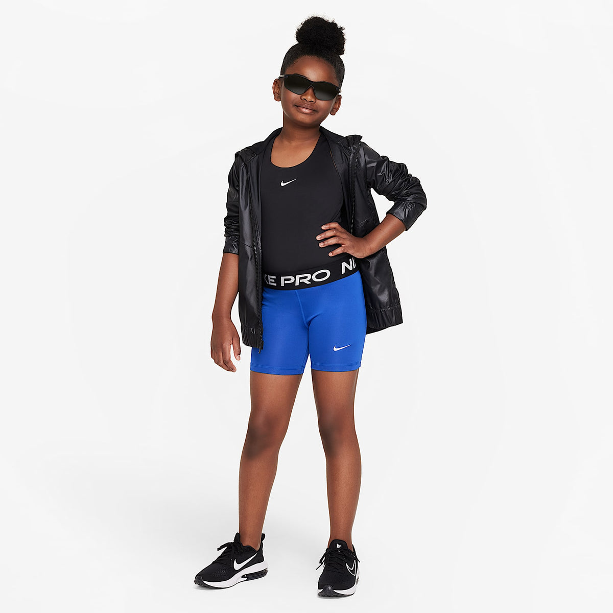 Shorts Dri-FIT de 13 cm para niña talla grande Nike Pro – Royal juego/Blanco – vista 6