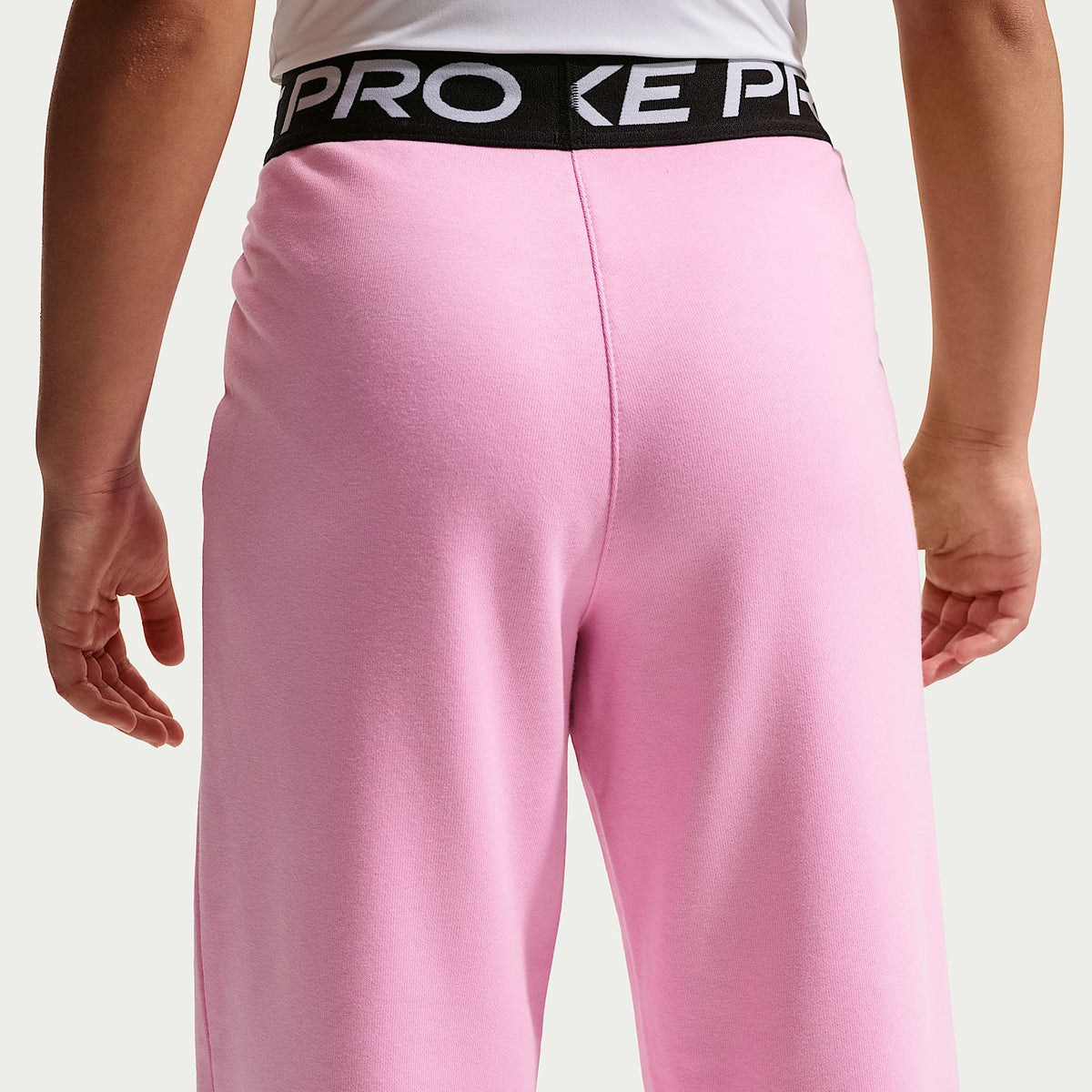 Joggers Dri-FIT para niña talla grande Nike Pro Fleece – Rosa amanecer/Rosa amanecer/Negro/Blanco – vista 3