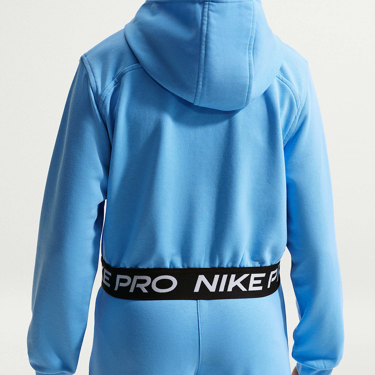Sudadera con gorro Dri-FIT de cierre completo para niña talla grande Nike Pro Fleece – Azul fútbol/Azul fútbol/Negro/Blanco – vista 2