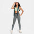 Leggings para niña talla grande Nike Pro Dri-FIT – Carbono jaspeado/Blanco – vista 6