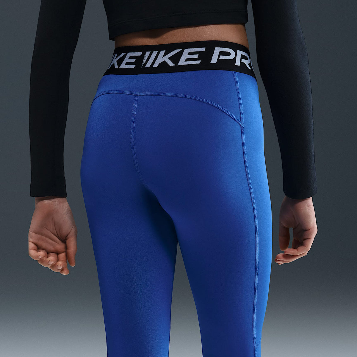 Leggings para niña talla grande Nike Pro Dri-FIT – Royal juego/Negro/Blanco – vista 3