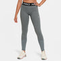 Leggings para niña talla grande Nike Pro Dri-FIT – Carbono jaspeado/Blanco – vista 1