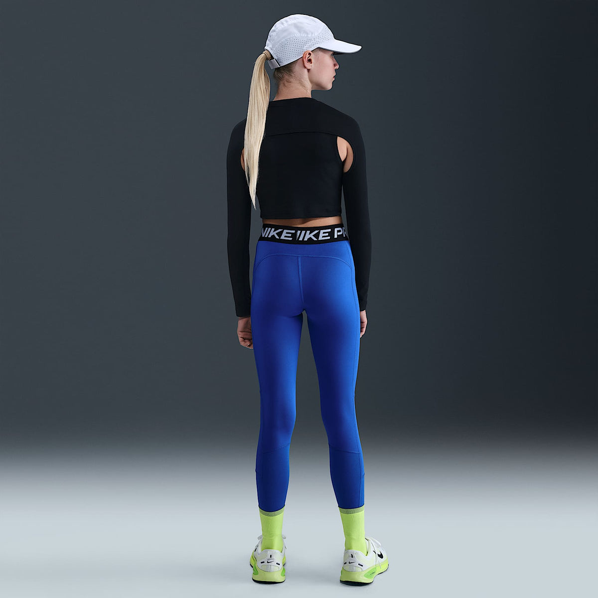 Leggings para niña talla grande Nike Pro Dri-FIT – Royal juego/Negro/Blanco – vista 4