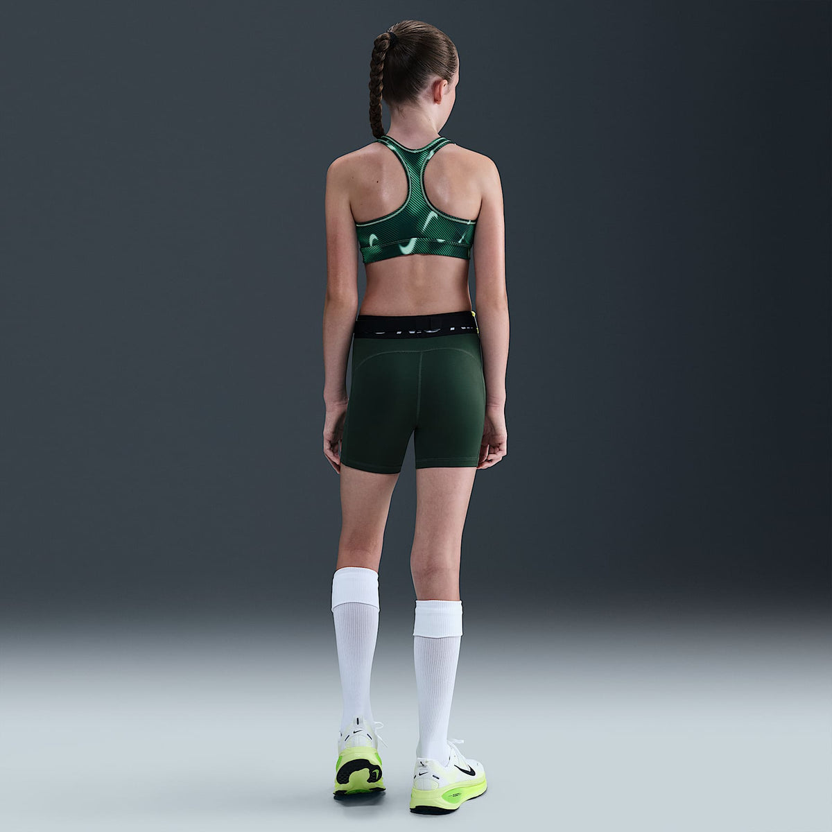 Nike Pro Swoosh Bra deportivo para niña talla grande – Espuma menta/Blanco – vista 5