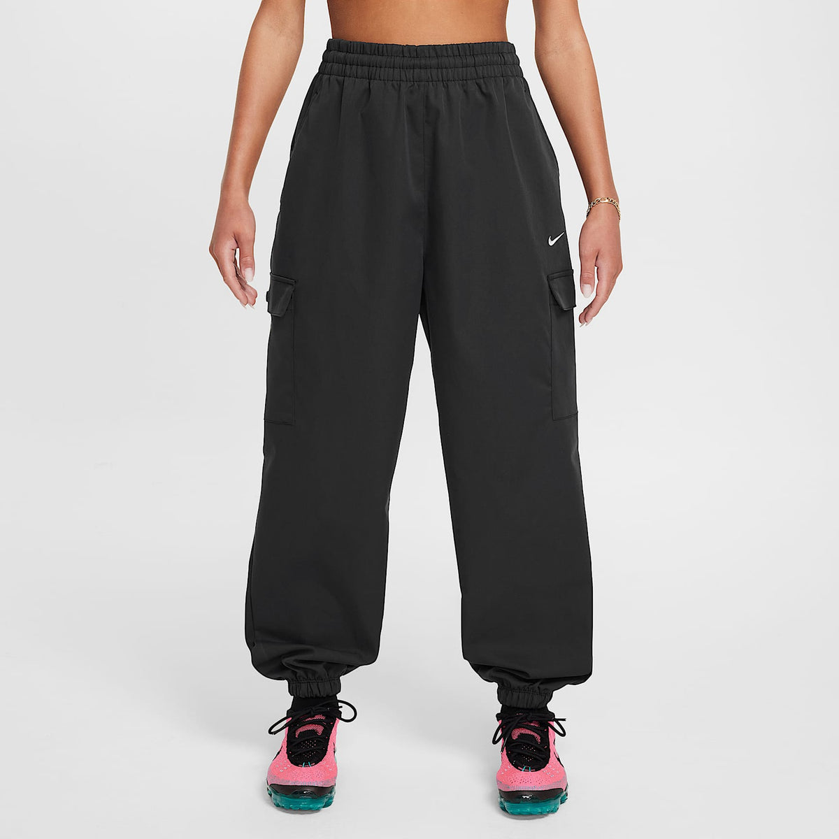 Pants cargo para niña Nike Sportswear – Negro/Blanco – vista 1