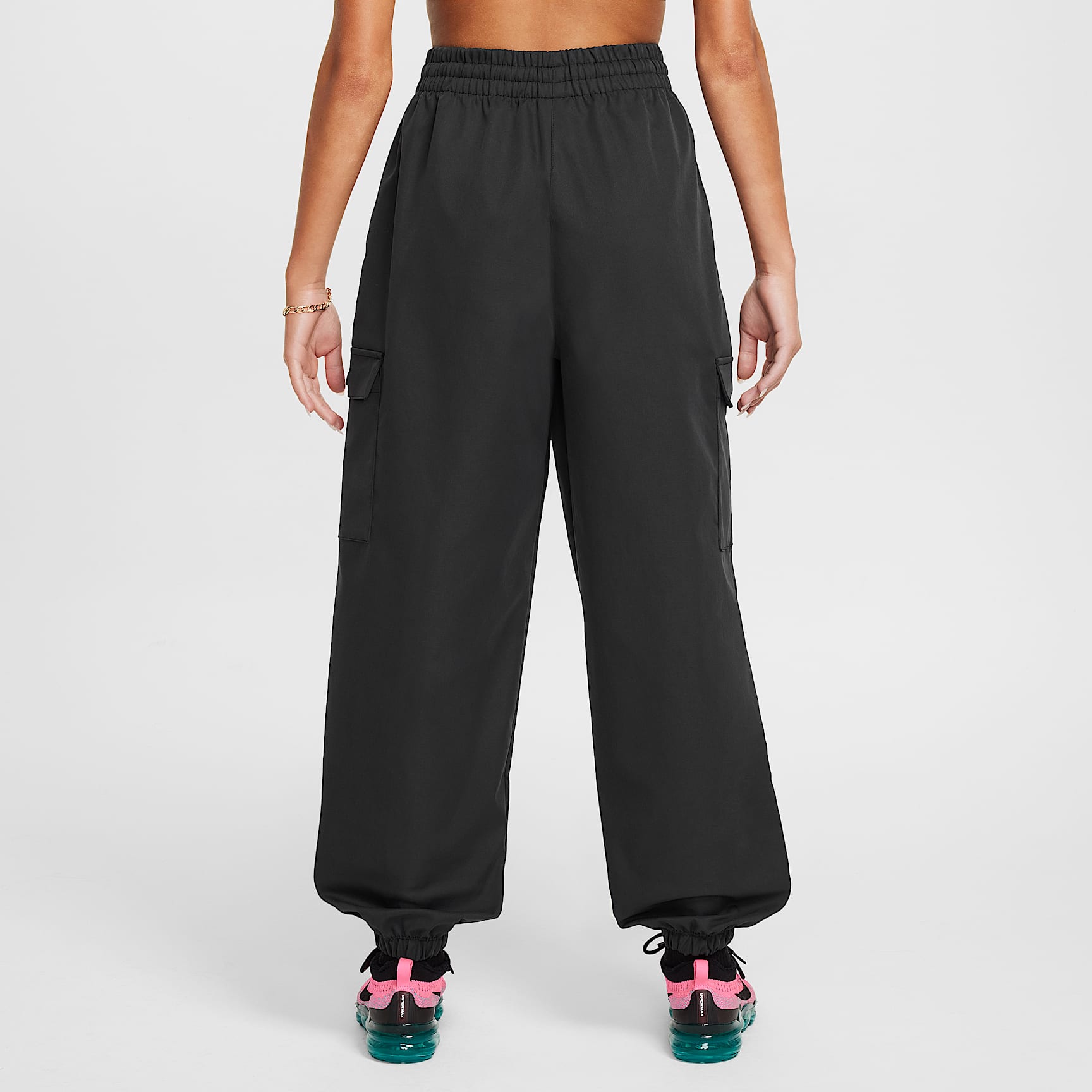 Pants cargo para niña Nike Sportswear – Negro/Blanco – vista 2