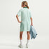 Vestido de manga corta Nike Sportswear de tela de punto para niña talla grande – Verde ligero/Malaquita/Negro/Malaquita – vista 5