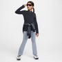 Leggings de tiro alto acampanados para niña Nike Sportswear Classic – Gris humo/Blanco – vista 4