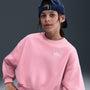 Sudadera de cuello redondo Dri-FIT de corte cuadrado para niña Nike Sportswear Club Fleece – Rosa suave medio/Rosa suave medio/Blanco – vista 1