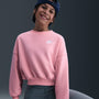 Sudadera de cuello redondo Dri-FIT de corte cuadrado para niña Nike Sportswear Club Fleece – Rosa suave medio/Rosa suave medio/Blanco – vista 3