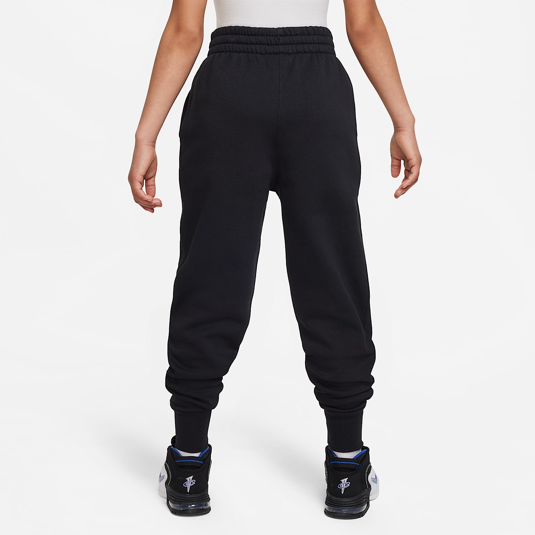 Pants ajustados de cintura alta para niñas talla grande Nike Sportswear Club Fleece – Negro/Negro/Blanco – vista 2