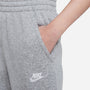 Pants ajustados de cintura alta para niñas talla grande Nike Sportswear Club Fleece – Gris oscuro jaspeado/Gris básico/Blanco – vista 4