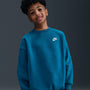 Sudadera oversized para niños talla grande Nike Sportswear Club Fleece – Verde abismo/Blanco – vista 3