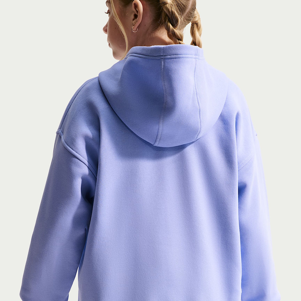 Sudadera con gorro sin cierre oversized para niños talla grande Nike Sportswear Club Fleece – Cardo claro/Cardo claro/Blanco – vista 2
