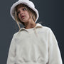 Cárdigan de manga larga de tejido Fleece para niña talla grande Nike Sportswear – Perla suave/Blanco – vista 3