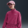Cárdigan de manga larga de tejido Fleece para niña talla grande Nike Sportswear – Remolacha dulce/Blanco – vista 1