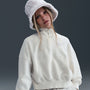 Cárdigan de manga larga de tejido Fleece para niña talla grande Nike Sportswear – Perla suave/Blanco – vista 1