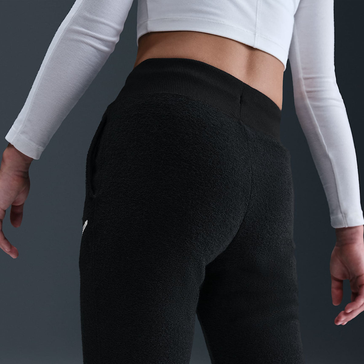 Pantalones de tejido Fleece para niña talla grande Nike Sportswear – Negro/Blanco – vista 3
