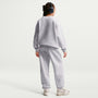 Pants holgados para niña Nike Sportswear Studio Fleece – Abedul jaspeado/Blanco/Blanco – vista 5
