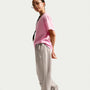 Pants holgados para niña Nike Sportswear Studio Fleece – Gris partícula/Blanco – vista 4