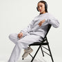Pants holgados para niña Nike Sportswear Studio Fleece – Abedul jaspeado/Blanco/Blanco – vista 4