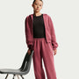 Pants holgados para niña Nike Sportswear Studio Fleece – Rosa humo/Blanco – vista 4