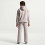 Pants con dobladillo abierto para niña Nike Sportswear Studio Fleece – Gris partícula/Blanco – vista 5