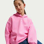 Sudadera con gorro sin cierre oversized para niña Nike Sportswear Studio Fleece – Rosa amanecer/Blanco – vista 3