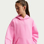 Sudadera con gorro sin cierre oversized para niña Nike Sportswear Studio Fleece – Rosa amanecer/Blanco – vista 1