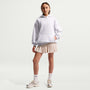 Sudadera con gorro sin cierre oversized para niña Nike Sportswear Studio Fleece – Abedul jaspeado/Blanco – vista 4