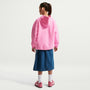Sudadera con gorro sin cierre oversized para niña Nike Sportswear Studio Fleece – Rosa amanecer/Blanco – vista 5