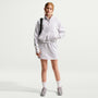 Falda de French Terry para niña talla grande Nike Sportswear Studio Fleece – Abedul jaspeado/Blanco/Blanco – vista 1