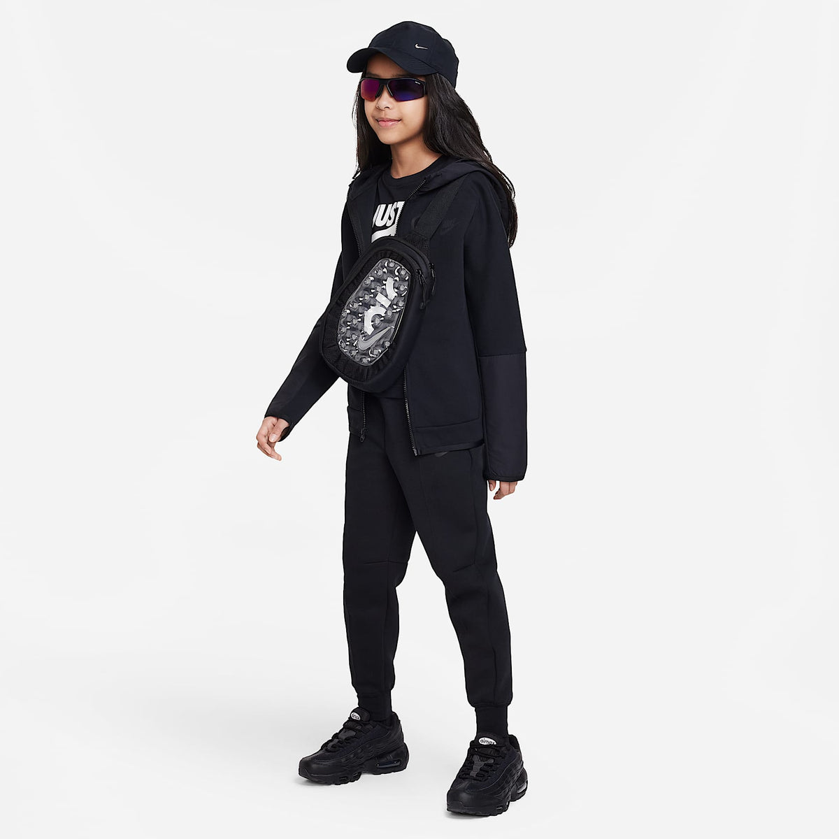 Joggers para niña talla grande Nike Sportswear Tech Fleece – Negro/Negro/Negro – vista 7