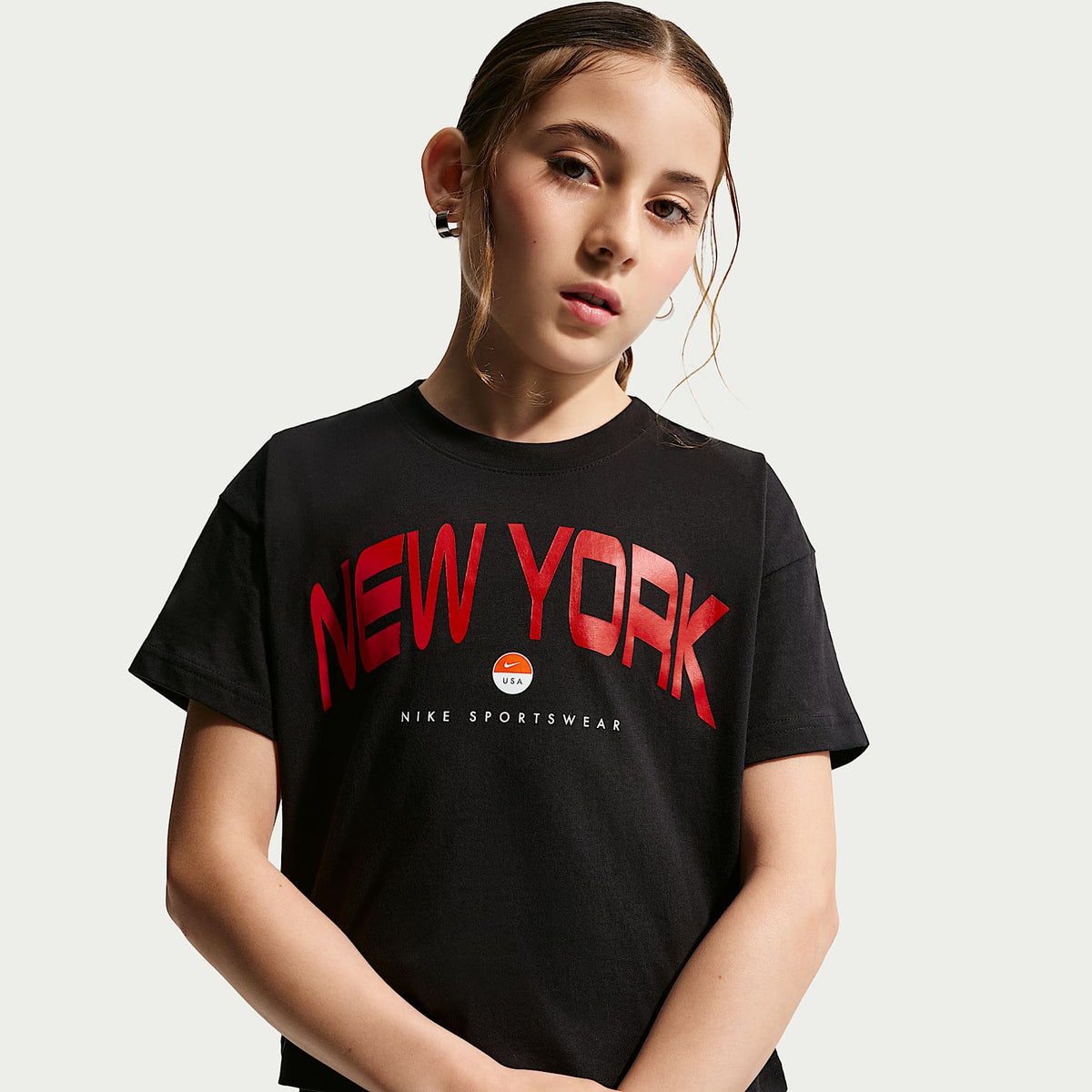 Playera para niña talla grande Nike Sportswear – Negro – vista 1