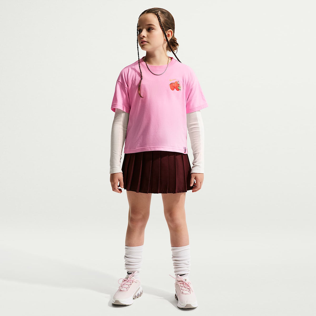 Playera para niña talla grande Nike Sportswear – Rosa amanecer – vista 4