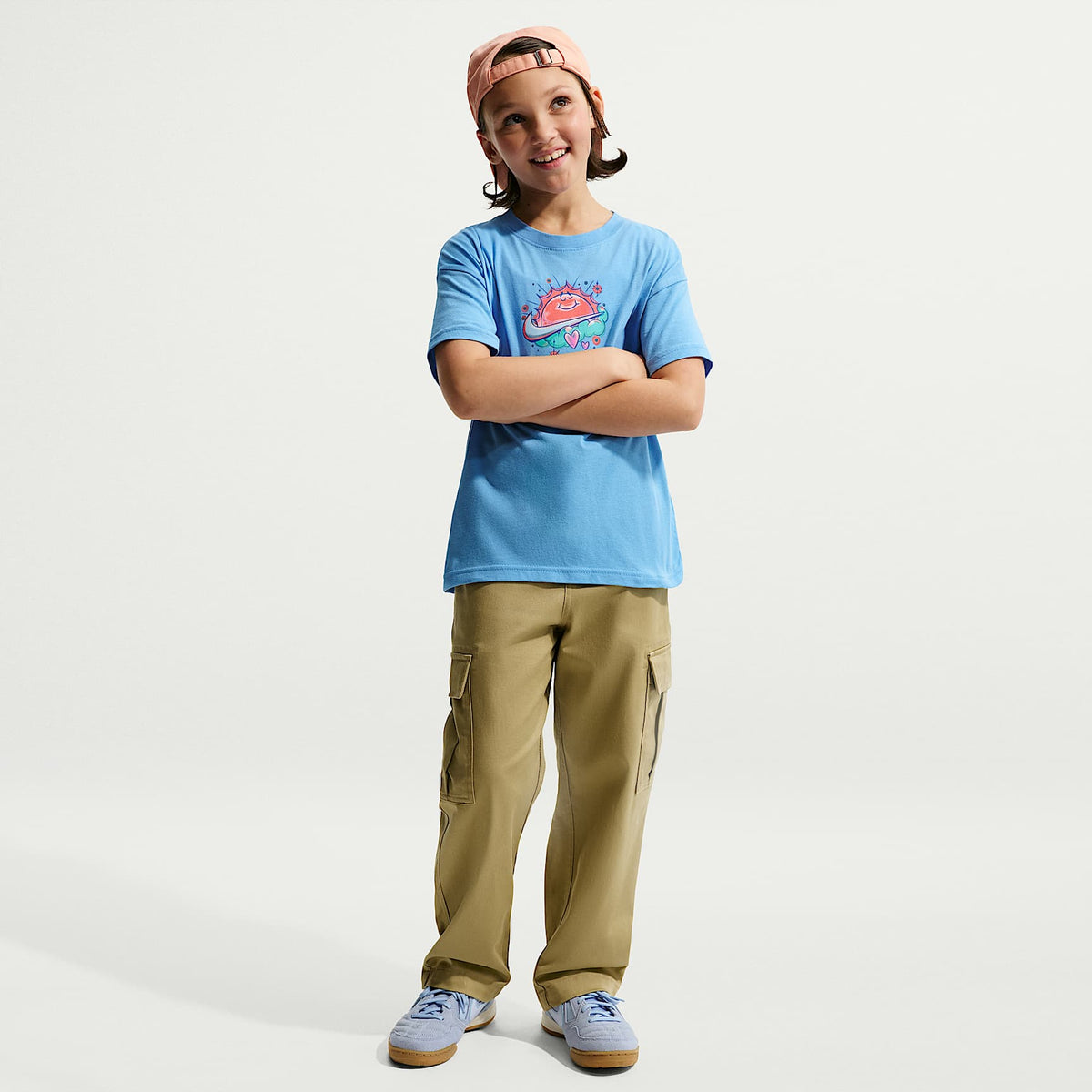 Playera para niños talla grande Nike Sportswear – Azul universitario – vista 4