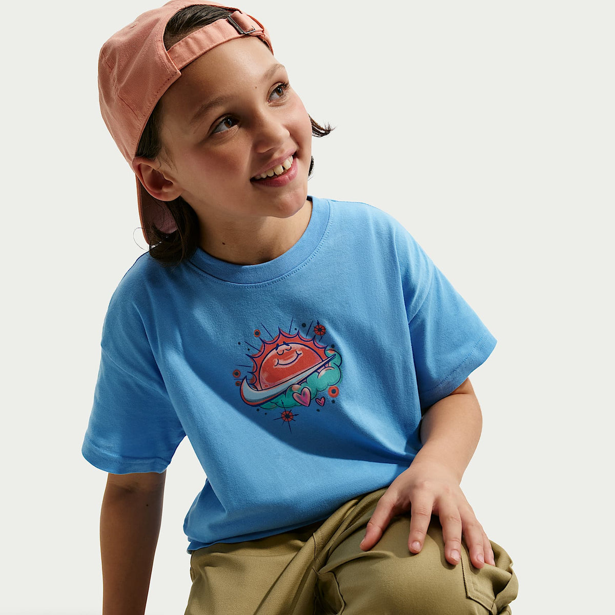 Playera para niños talla grande Nike Sportswear – Azul universitario – vista 3