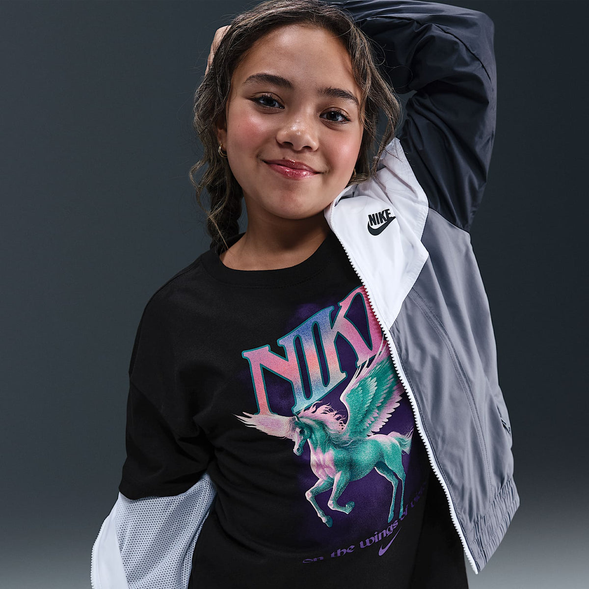 Playera para niña talla grande Nike Sportswear – Negro – vista 3