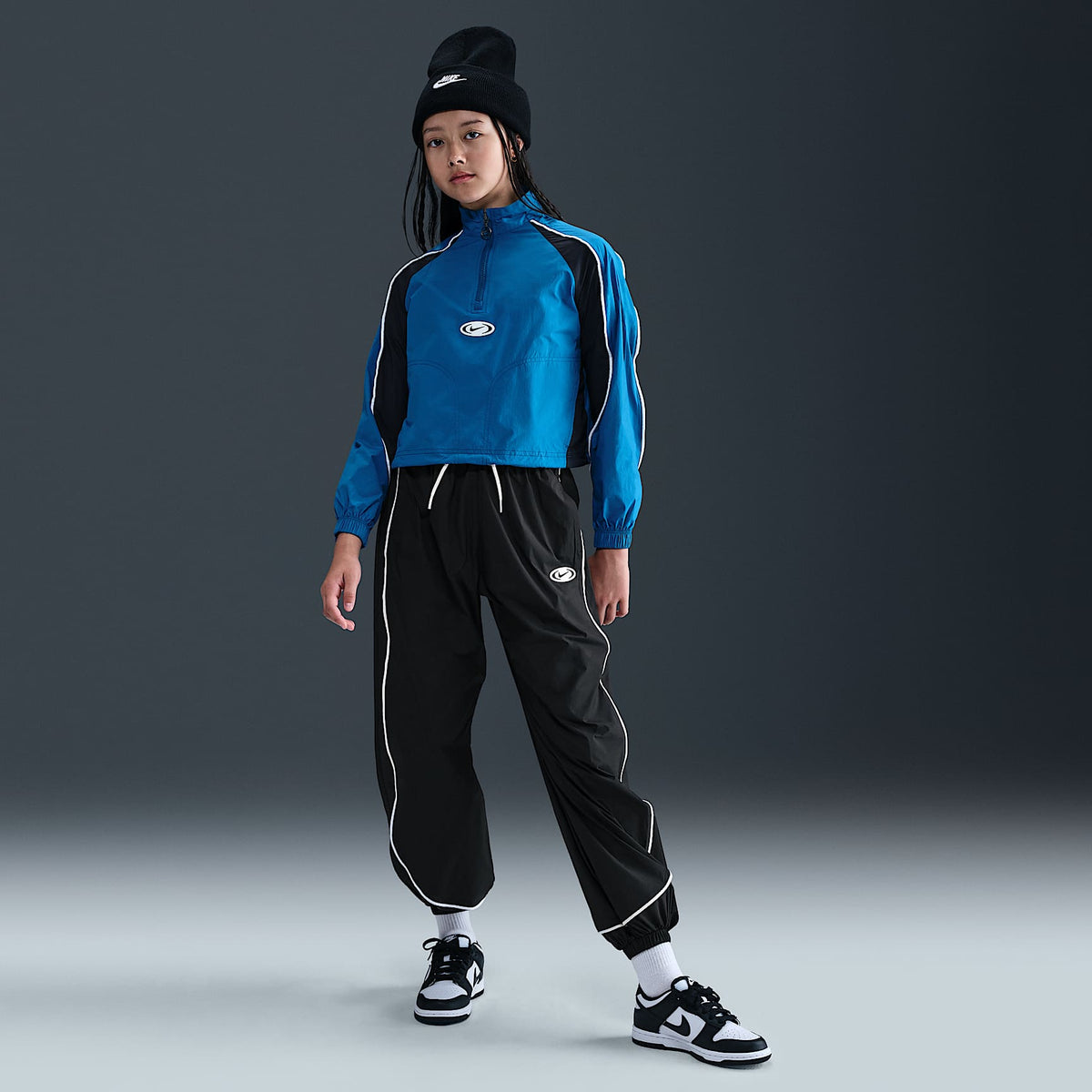 Pants deportivos para niña talla grande Nike Sportswear – Negro/Negro/Blanco – vista 1
