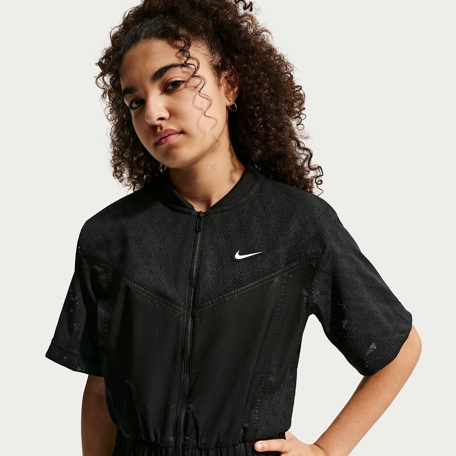 Jumpsuit de baile de tejido Woven para niña talla grande Nike Sportswear – Negro – vista 2